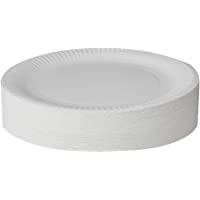 Los mejores  - Plato desechable de papel- 23 cm- color blanco- 100 unidades